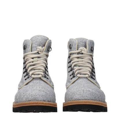 Eleventy Gray Fabric Ankle Boots