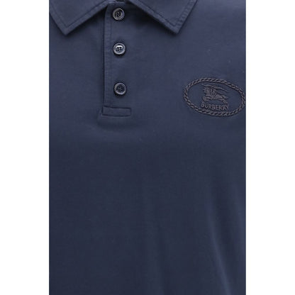 Burberry Blue Cotton Polo Shirt