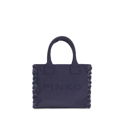 PINKO Blue Cotton Shoulder Bag