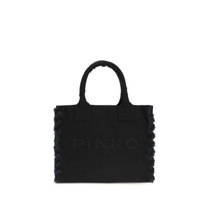 PINKO Black Cotton Shoulder Bag