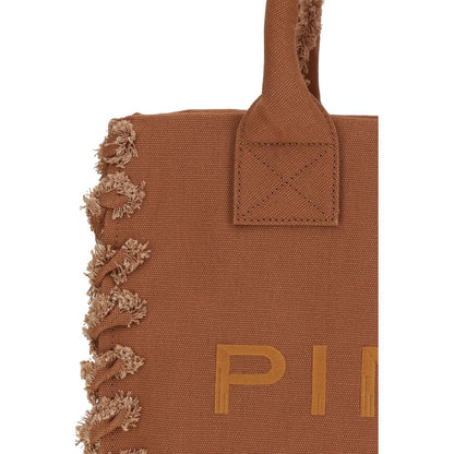 PINKO Brown Cotton Shoulder Bag