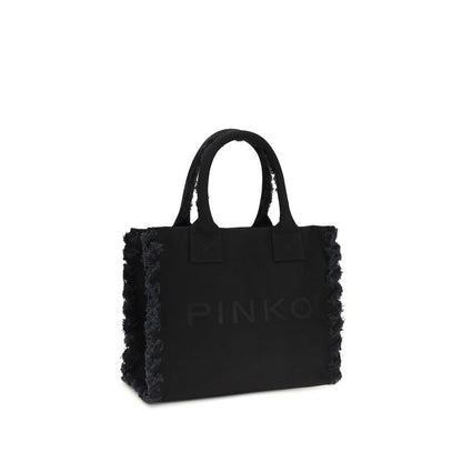 PINKO Black Cotton Shoulder Bag