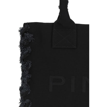 PINKO Black Cotton Shoulder Bag