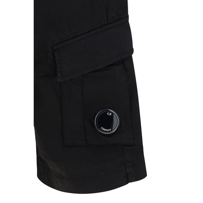 C.P. Company Black Cotton Bermuda Shorts