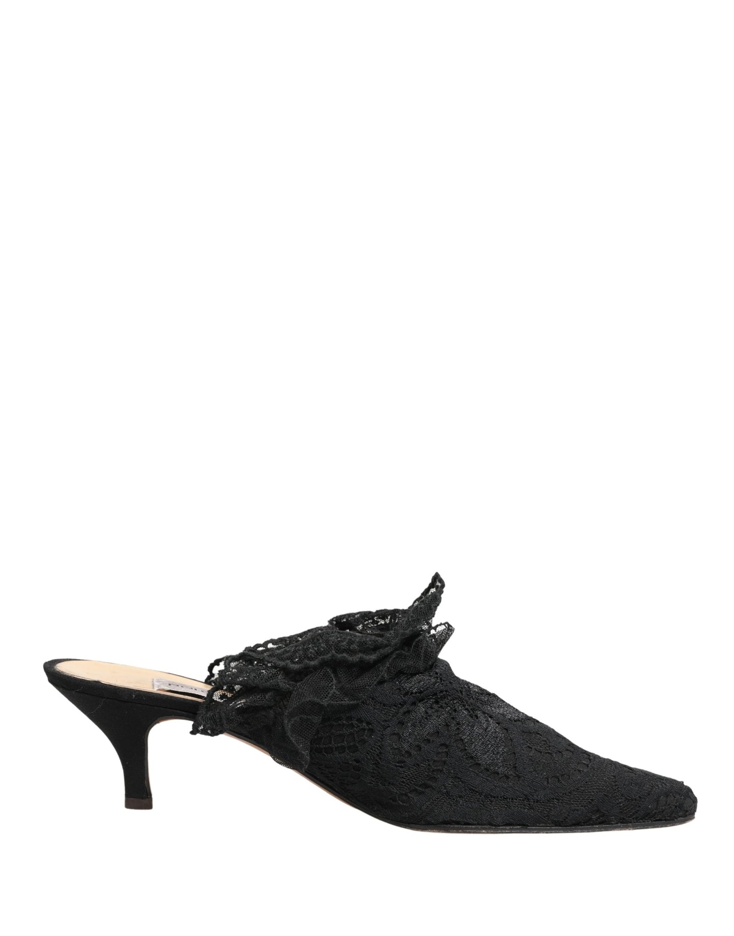 Dolce & Gabbana Black Lace Heels Sandals Shoes