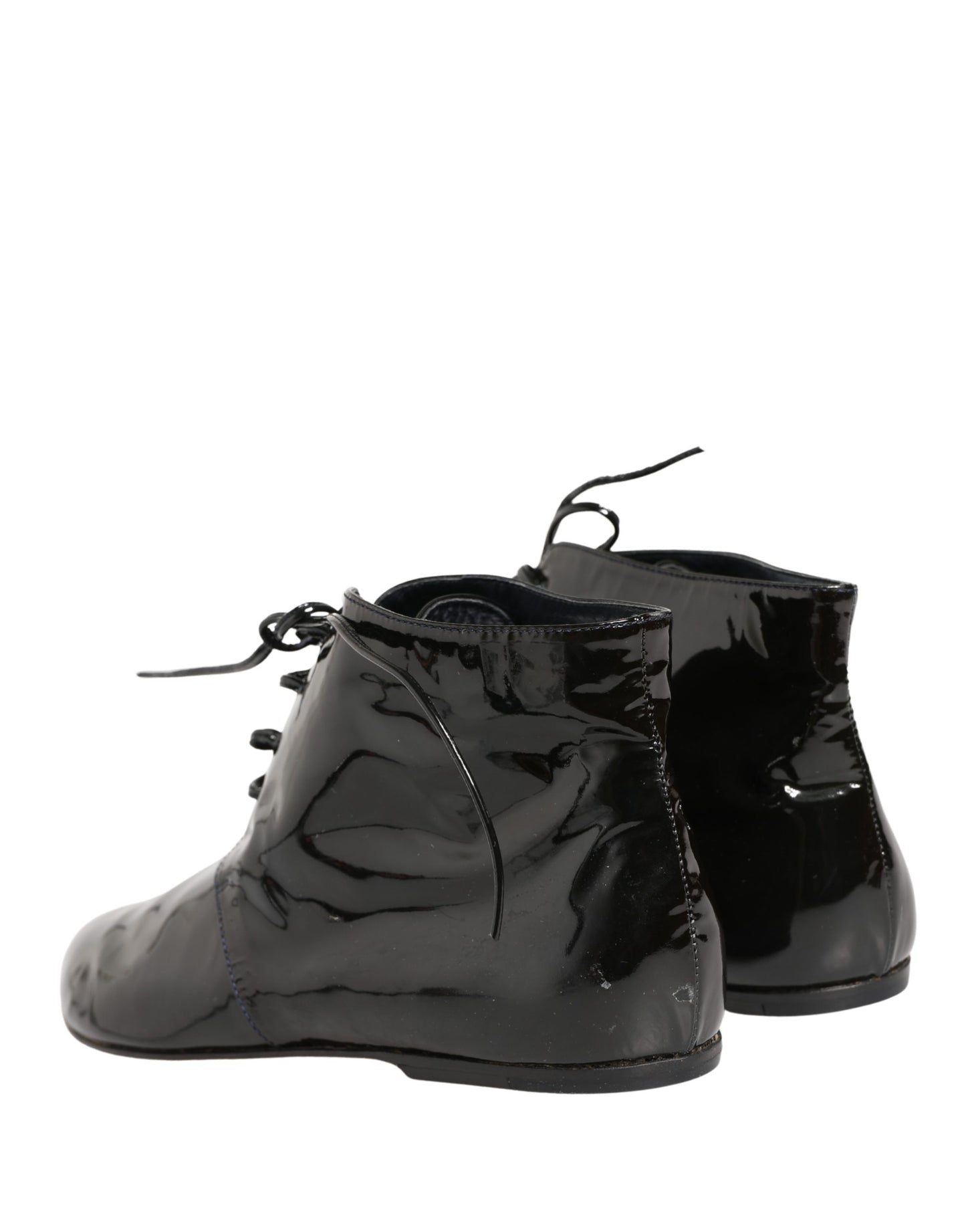 Dolce & Gabbana Black Leather AnkleBoots Shoes