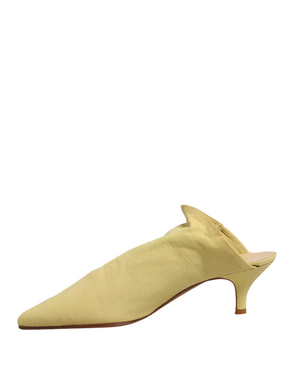 Dolce & Gabbana Yellow Suede Heel Mule Shoes