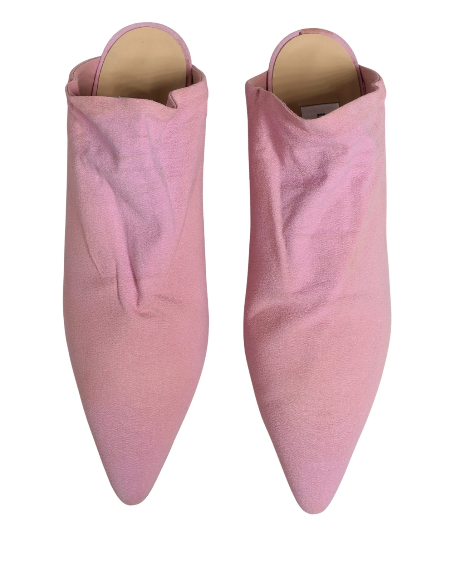 Dolce & Gabbana Pink Suede Heel Mule Shoes