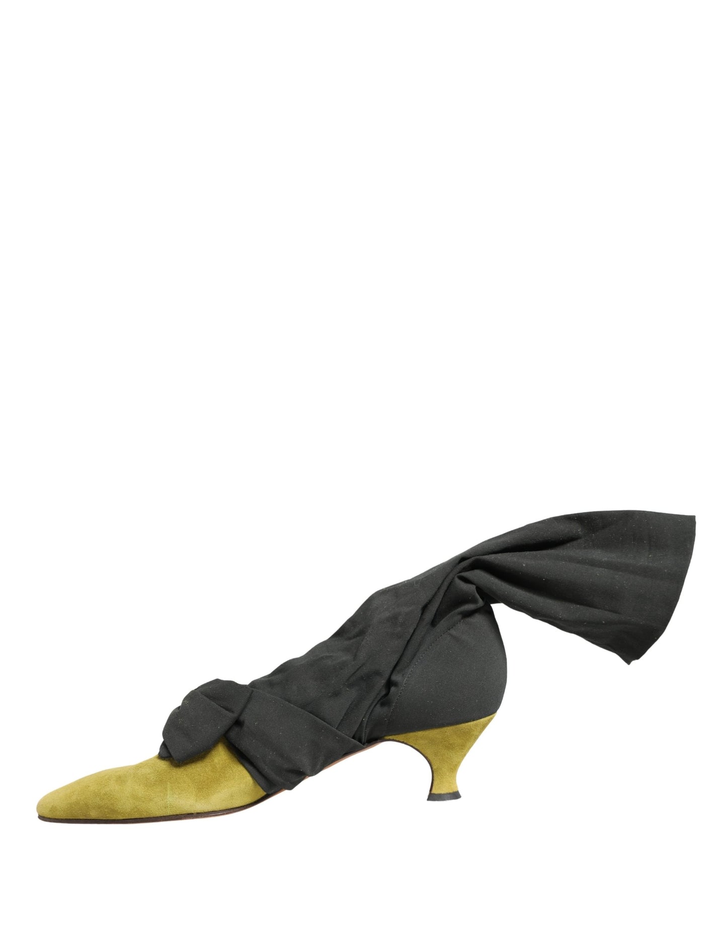Dolce & Gabbana Black Yellow Suede Boots Shoes