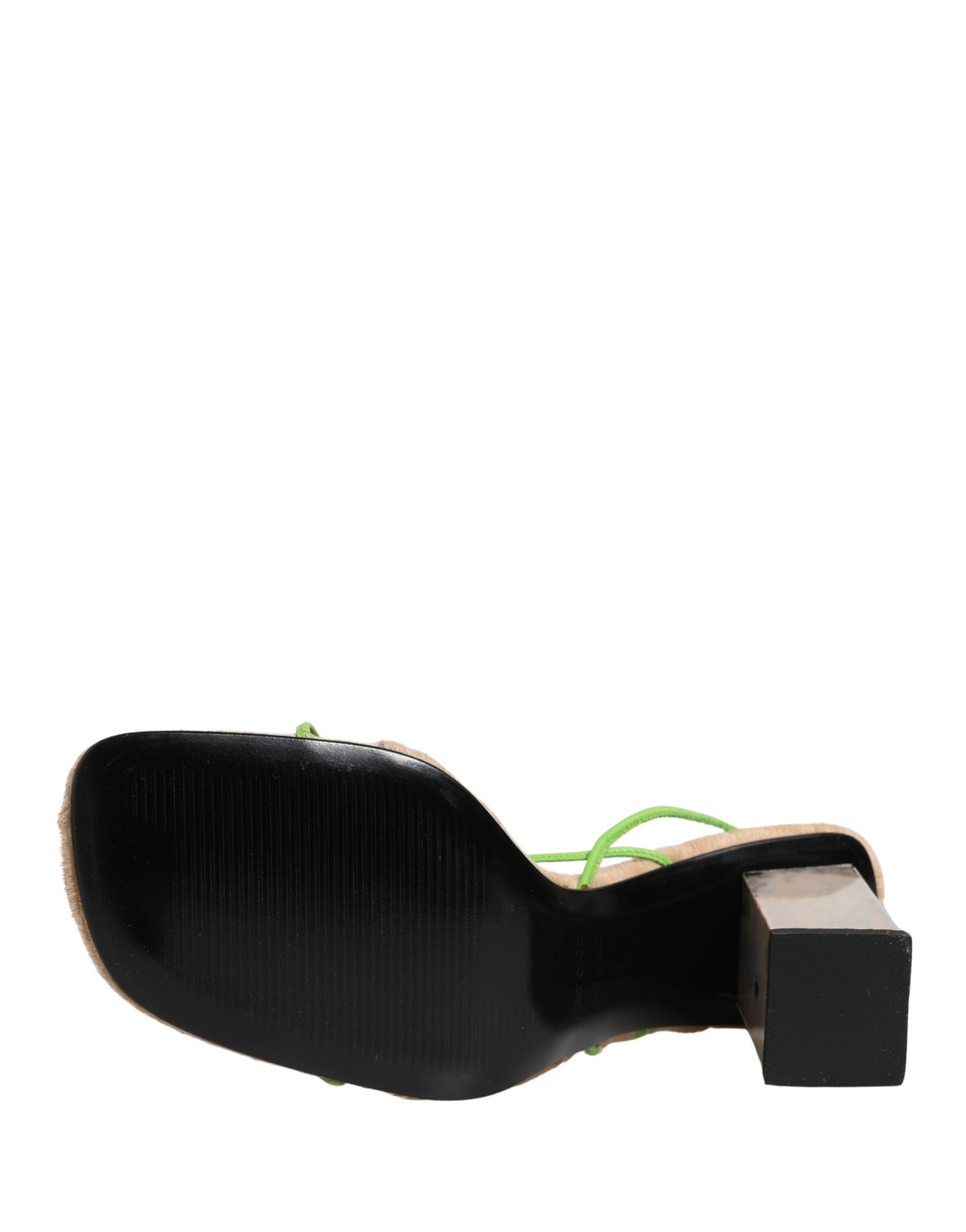 Dolce & Gabbana Multicolor Leather Block Heels Sandals Shoes