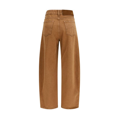 Jacob Cohen Brown Cotton Relaxed Fit Jeans