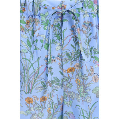 Gucci Blue Silk Shorts