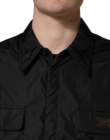 Dolce & Gabbana Black Logo Plaque Long Sleeves Shirt Jacket