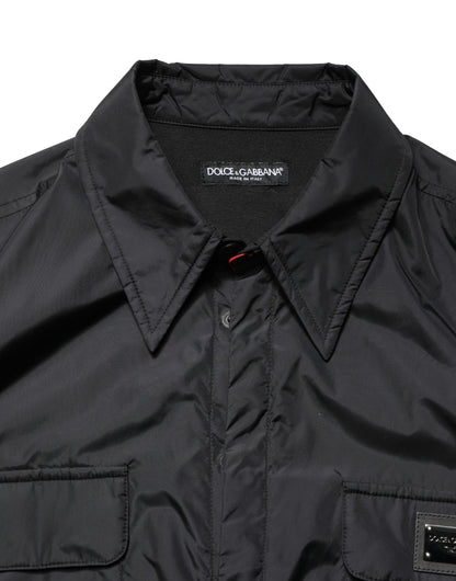Dolce & Gabbana Black Logo Plaque Long Sleeves Shirt Jacket