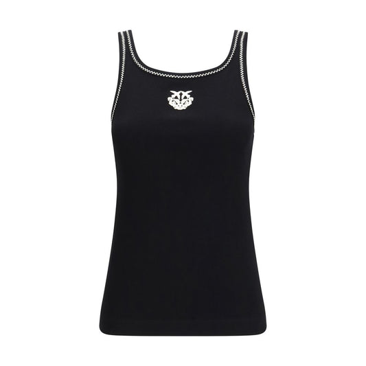 PINKO Black Cotton T-Shirt