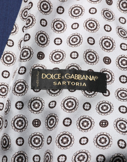 Dolce & Gabbana Navy Blue Wool Dress Formal Waistcoat Vest
