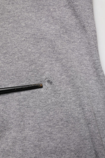 Dolce & Gabbana Gray Ribbed Cotton Long-Sleeve Henley  T-shirt