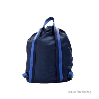 Kate Spade Arya Medium Nylon Nightcap Blue Packable Backpack BookBag Bag