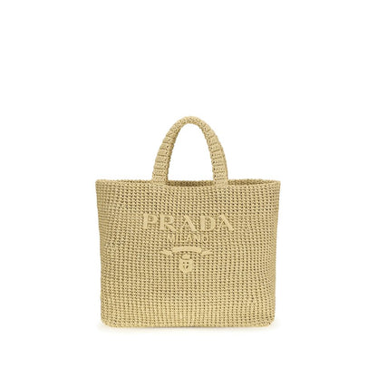 Prada Beige Raffia Handbag