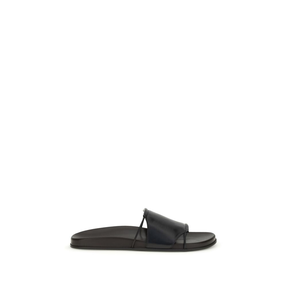 The Row Black Lamb Ovis Aries Aries Sandals