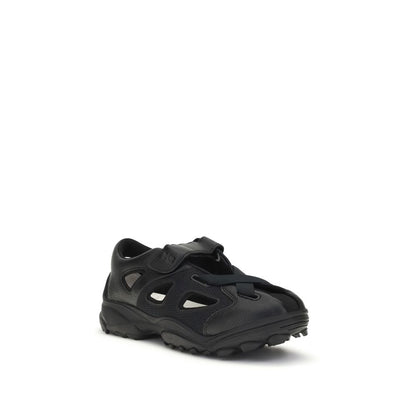 Y-3 Black Calf Leather Bos Taurus Sandals