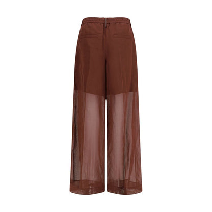 Brunello Cucinelli Brown Cotton Dress Pants