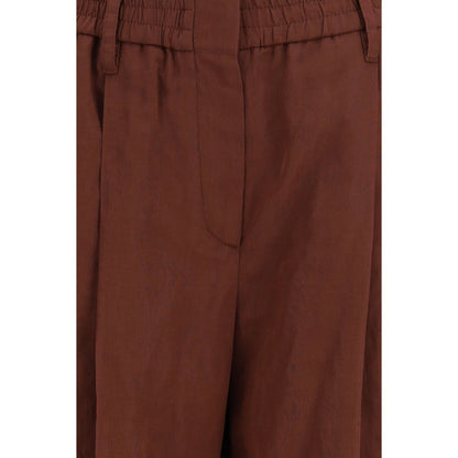 Brunello Cucinelli Brown Cotton Dress Pants