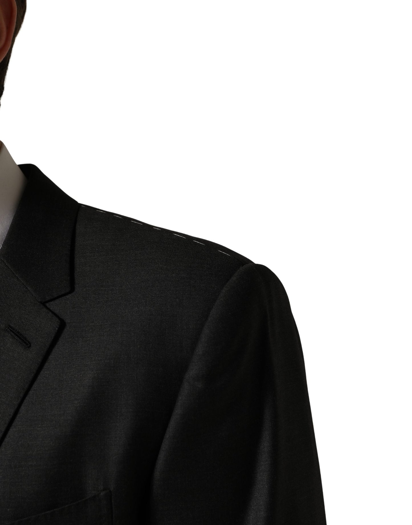 Dolce & Gabbana Black Wool 2 Buttons Formal 3 Piece Men Suit