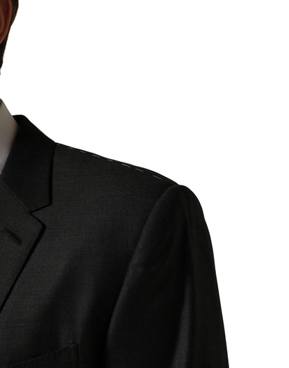 Dolce & Gabbana Black Wool 2 Buttons Formal 3 Piece Men Suit