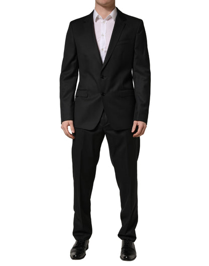 Dolce & Gabbana Black Wool 2 Buttons Formal 2 Piece Suit