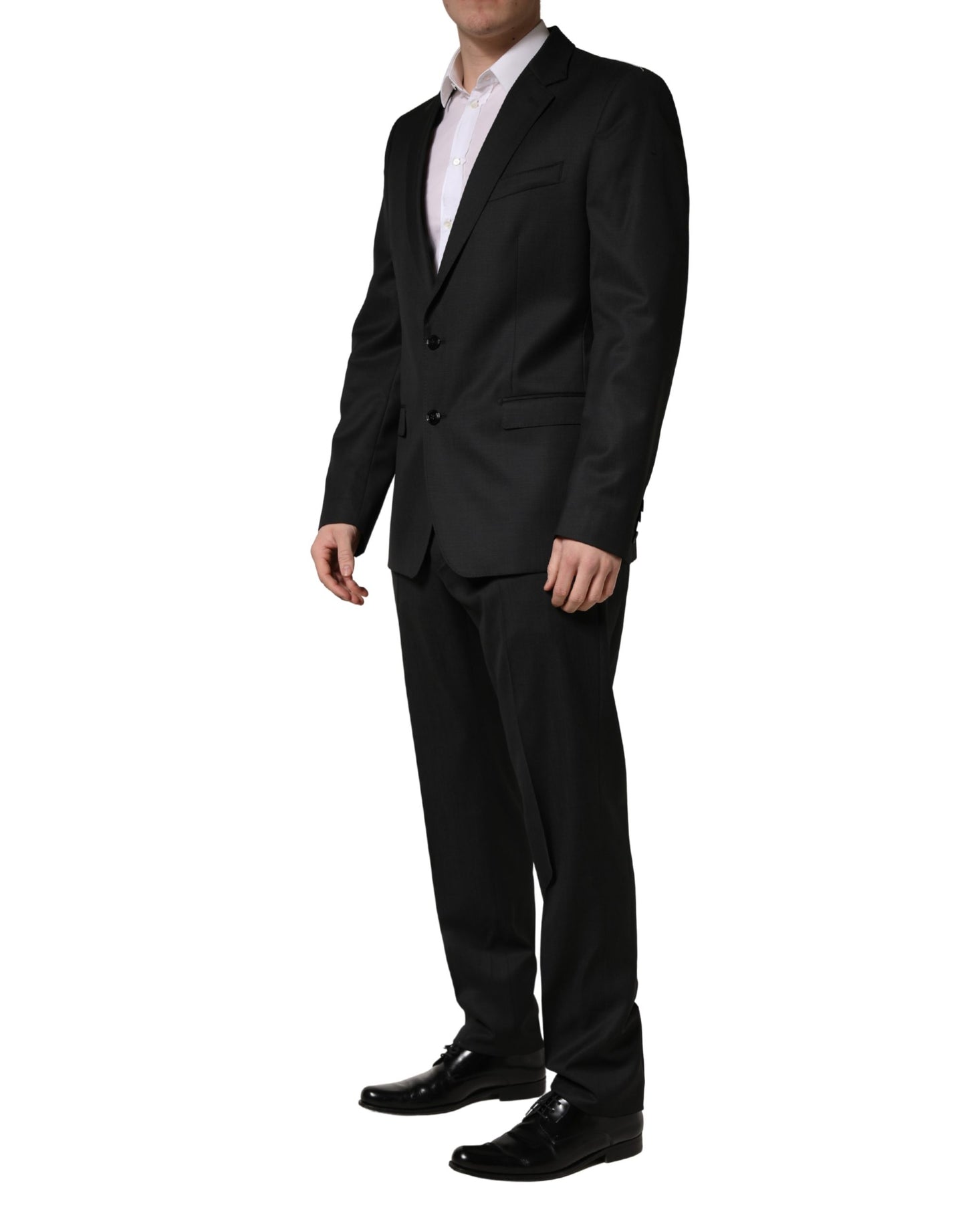 Dolce & Gabbana Black Wool 2 Buttons Formal 2 Piece Suit
