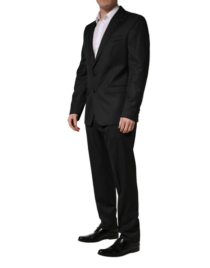 Dolce & Gabbana Black Wool 2 Buttons Formal 2 Piece Suit