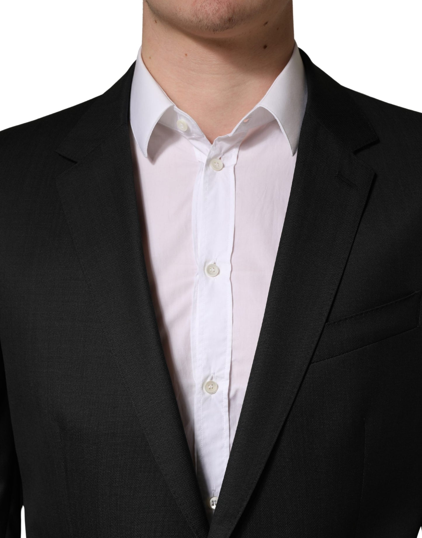 Dolce & Gabbana Black Wool 2 Buttons Formal 2 Piece Suit