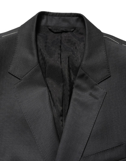 Dolce & Gabbana Black Wool 2 Buttons Formal 2 Piece Suit
