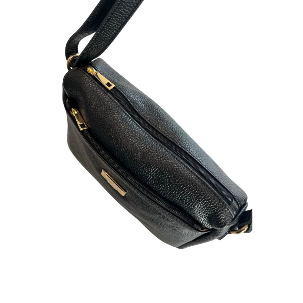 Baldinini Trend Black Cowhide Crossbody Bag