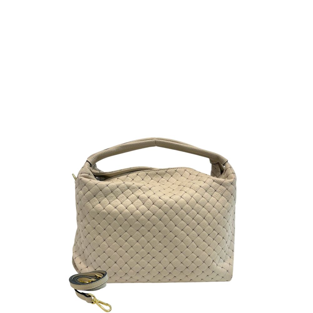 Baldinini Trend Beige Cowhide Shoulder Bag
