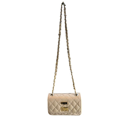 Baldinini Trend Beige Cowhide Crossbody Bag