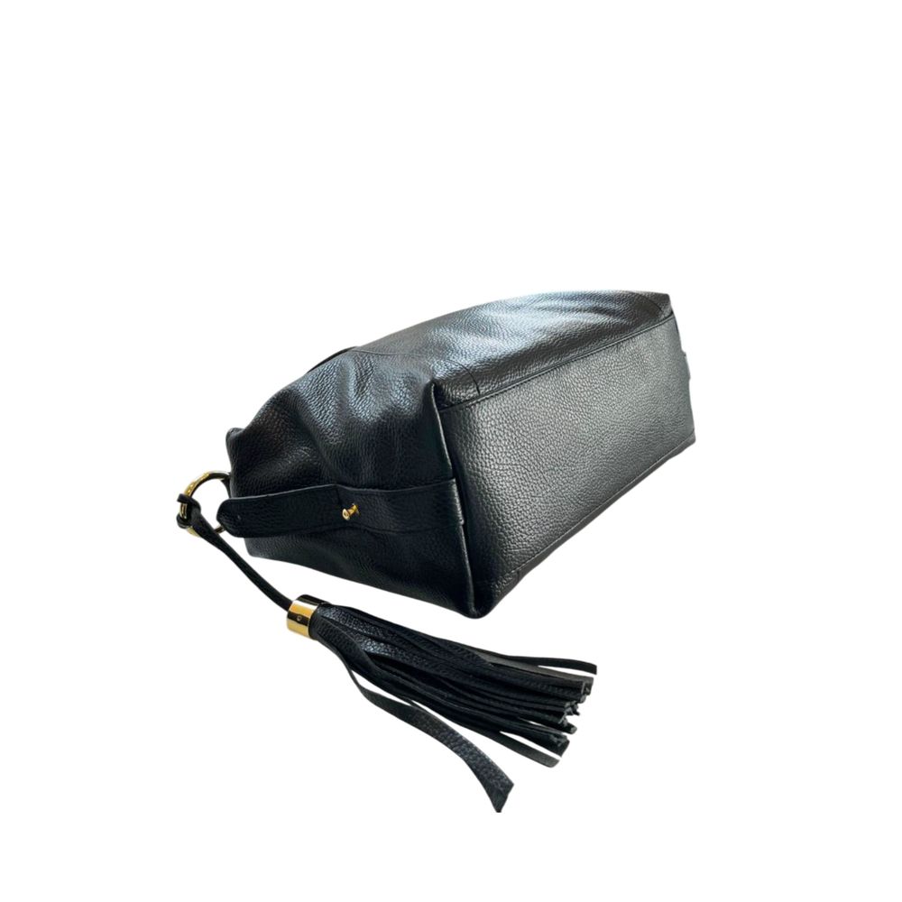 Baldinini Trend Black Cowhide Shoulder Bag