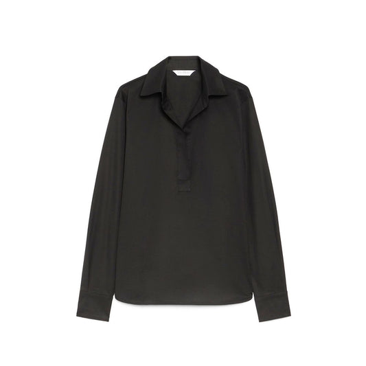 Max Mara Black Cotton Dress Shirt