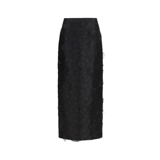 Max Mara Black Silk Long Skirt