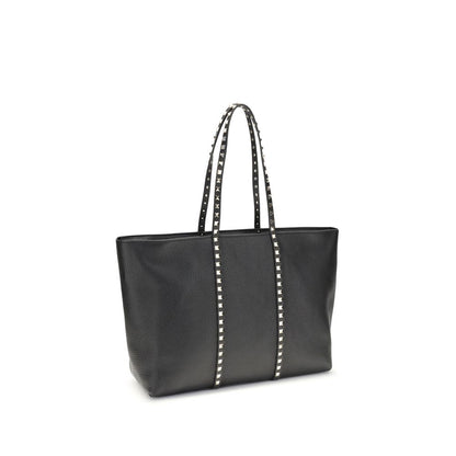Valentino Garavani Black Calf Leather Bos Taurus Shoulder Bag