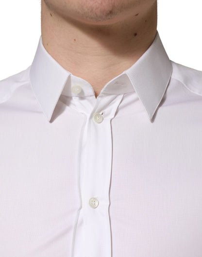 Dolce & Gabbana White Cotton Short Sleeves Button Down Shirt