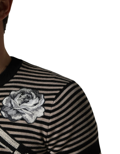 Dolce & Gabbana Multicolor Cashmere Striped CrewNeck Sweater