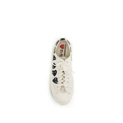 Comme Des Garçons Play x Converse White Canvas Low Top Sneakers