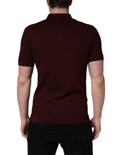 Dolce & Gabbana Maroon Collared Short Sleeves Polo T-shirt