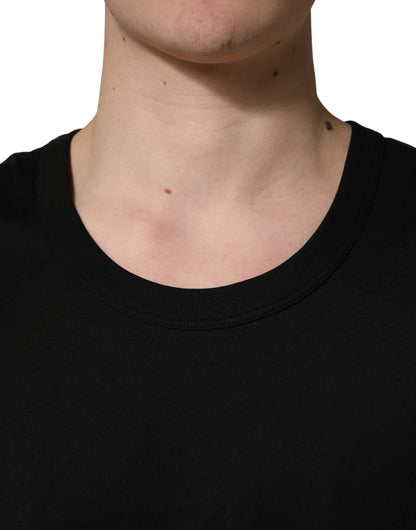 Dolce & Gabbana Black Cotton Sleeveless Men Tank Top T-shirt