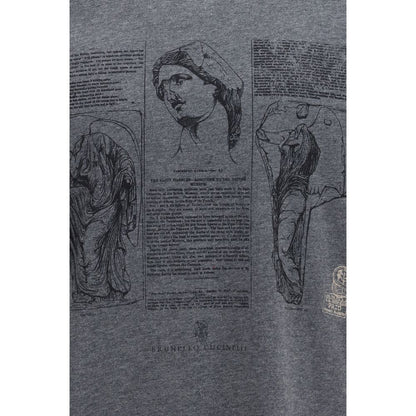 Brunello Cucinelli Gray Cotton T-Shirt