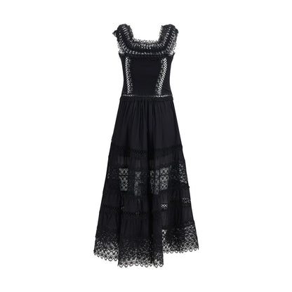 Charo Ruiz Black Cotton Casual Dress