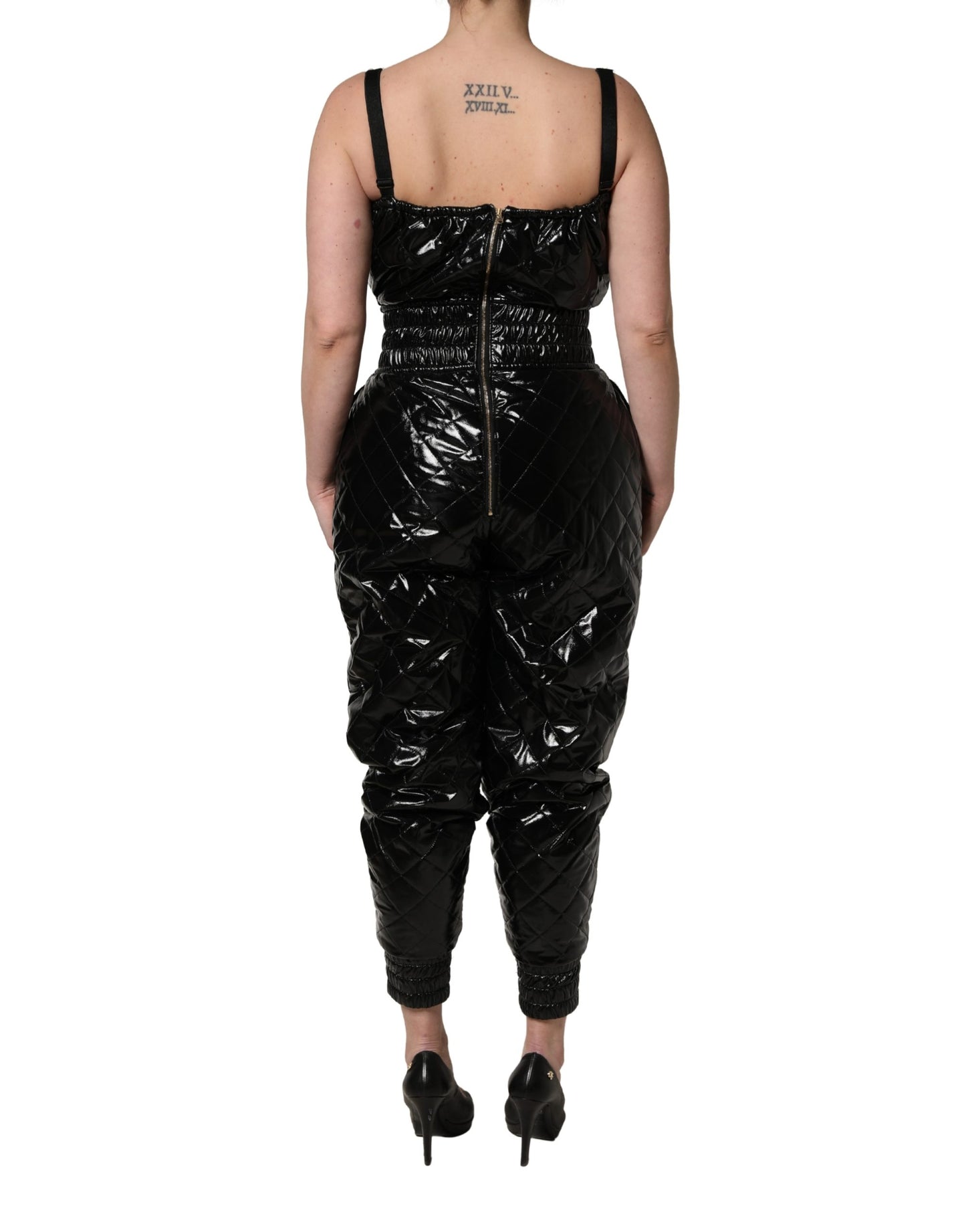 Dolce & Gabbana Black Sleeveless Romper Jumpsuit Dress