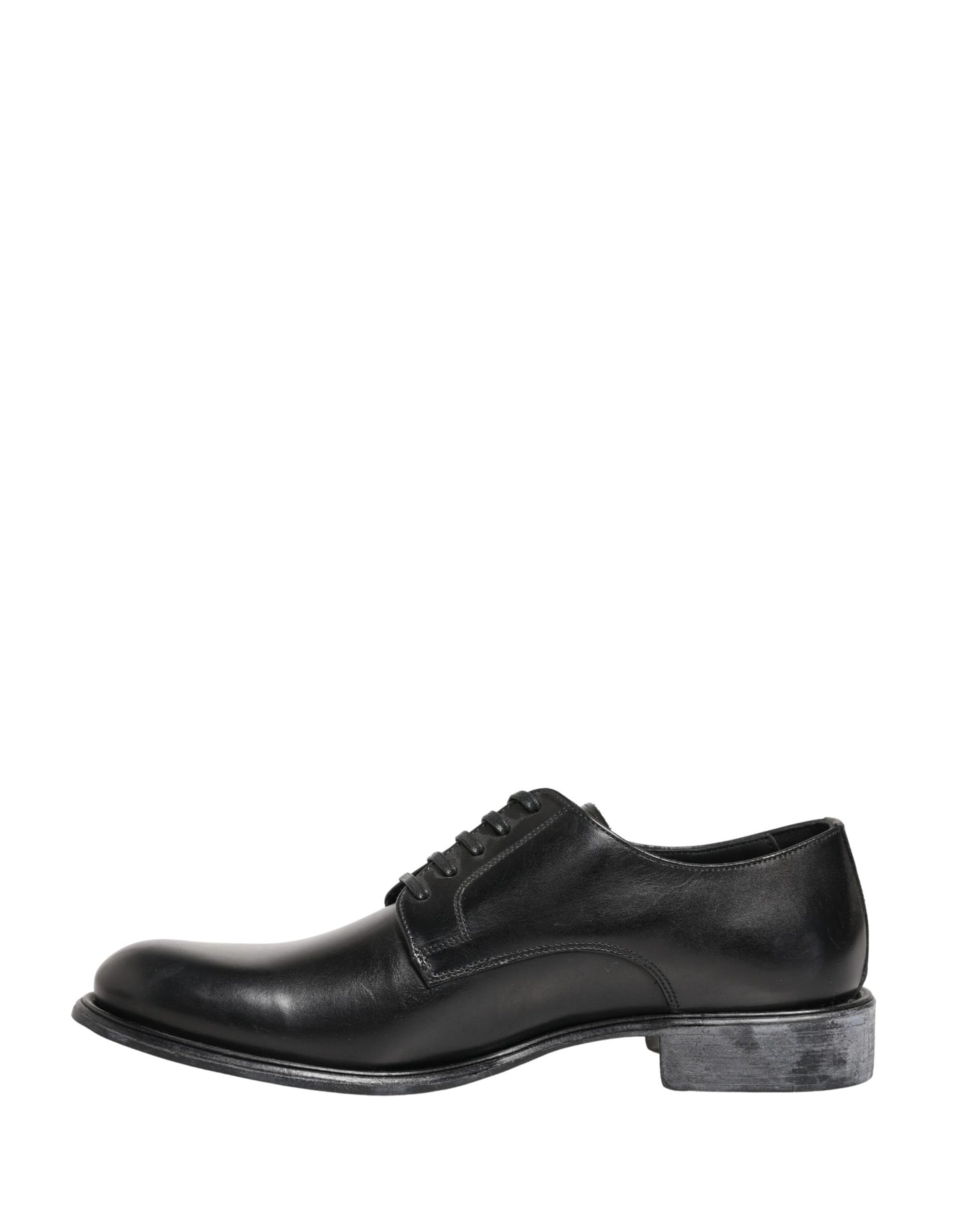 Dolce & Gabbana Black Calfskin Leather Derby Men Dress Shoes